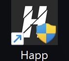 Запуск Happ из меню Пуск